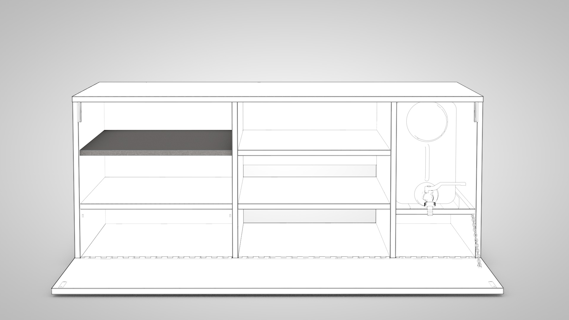 Eurobox Camping Küchenmodul mit Kühlbox und Frontklappe für Hochdachkombis  - Freeheit