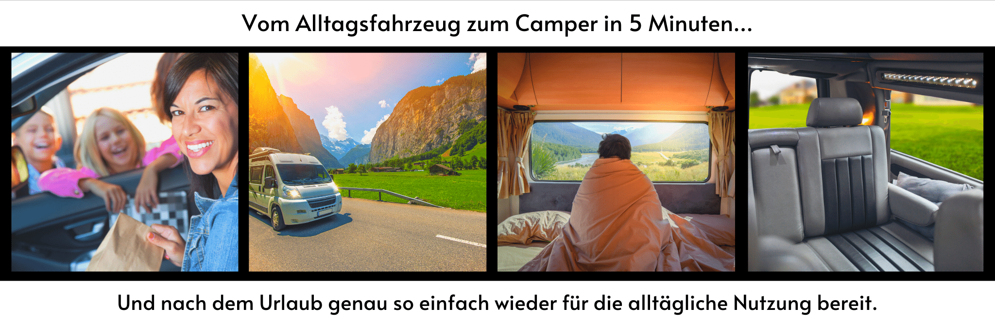 Vom Alltagsfahrzeug zum Camper in 5 Minuten