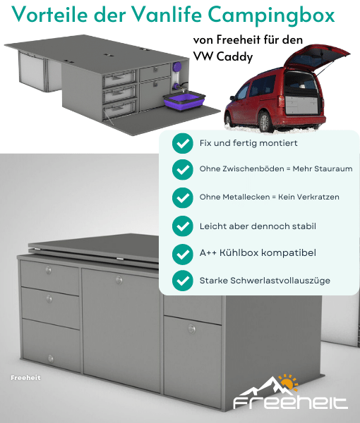 Freeheit Vorteile VW Caddy Campingbox