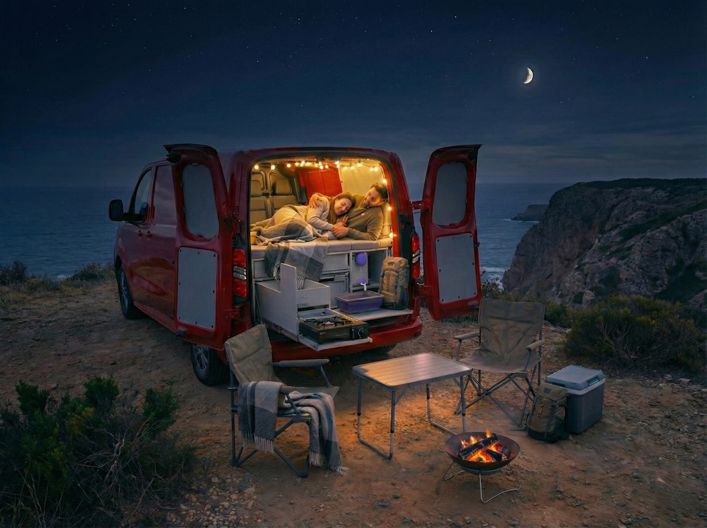 Gepolstertes VW T6 Schlafsystem für Transporter und Multivan ohne festen Campingausbau